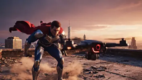 A superhero lands dramatically on a rooftop at sunset, facing a hovering drone camera.
“Breaking news: Veo 3.1 is out—cinematic videos, real voices, pure power!”
Thunder rumble, cape flutters, camera pans upward to skyline.