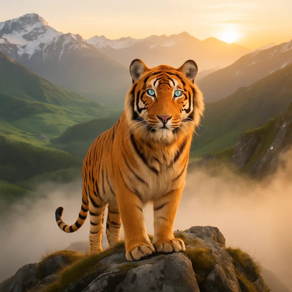 Change the tiger's fur color to orange.