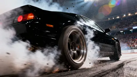 Turn the red car into a black car.