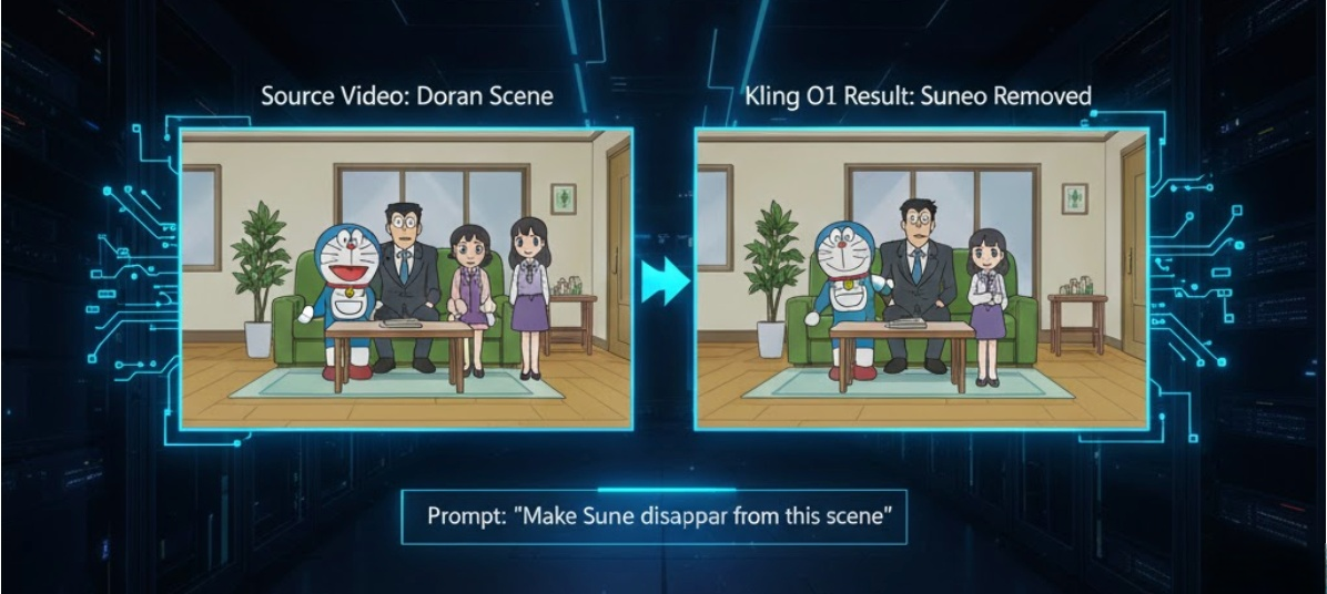 Kling o1 Example 4: Character Removal