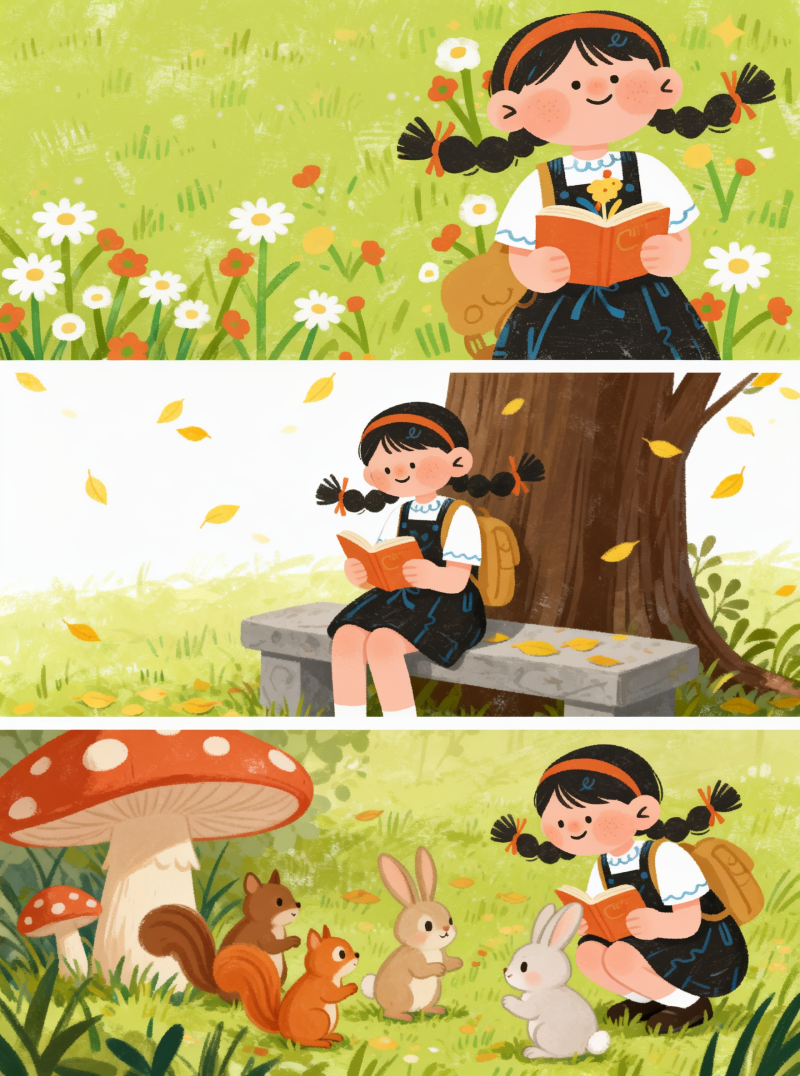Generate a set of fairy tale picture books based on reference images.