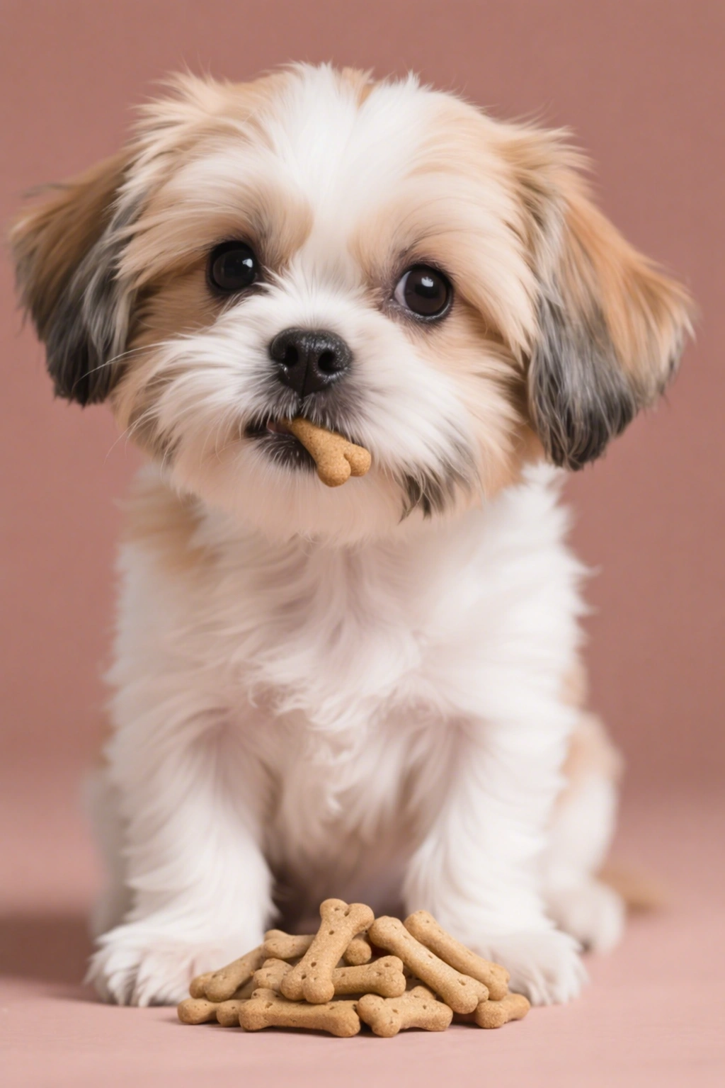 Replace the puppy's kibble with bone biscuits.