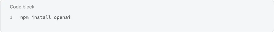 Install OpenAI SDK for JavaScript/Node.js