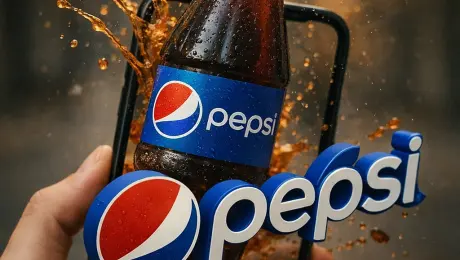 Replace Coca-Cola logo and text with Pepsi logo and typography. Change the red Coca-Cola branding color scheme to Pepsi's red-white-blue palette, keeping all other elements the same, high-resolution, photorealistic.
