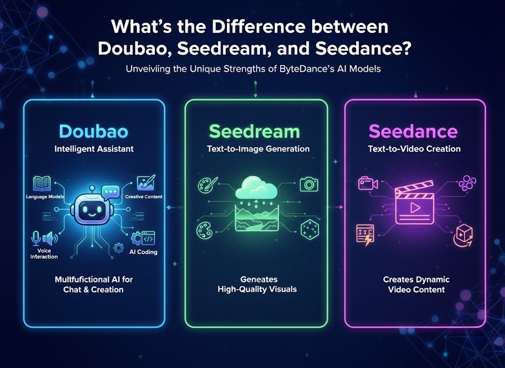What's the Difference between Doubao, Seedream, and Seedance?