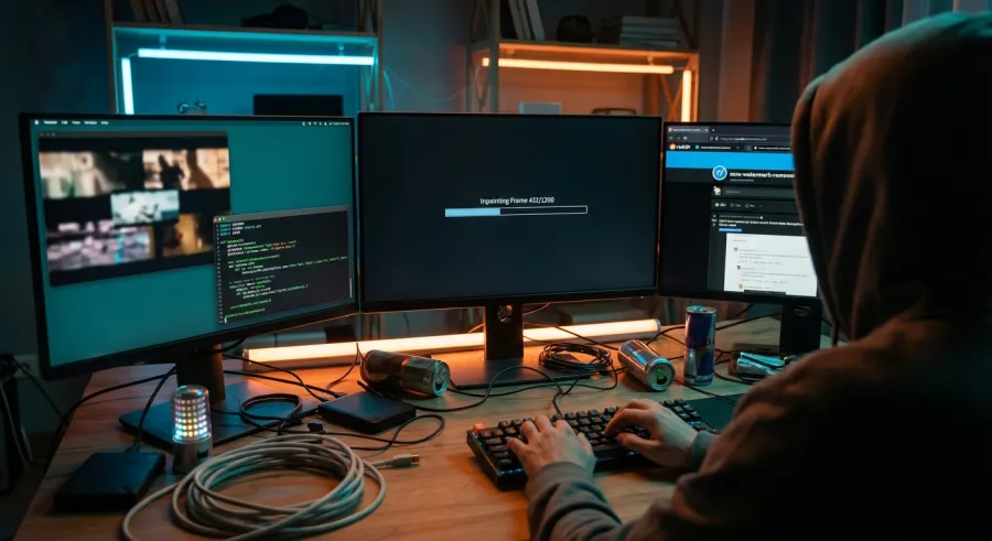 A digital underground community searching for AI video watermark removal tools