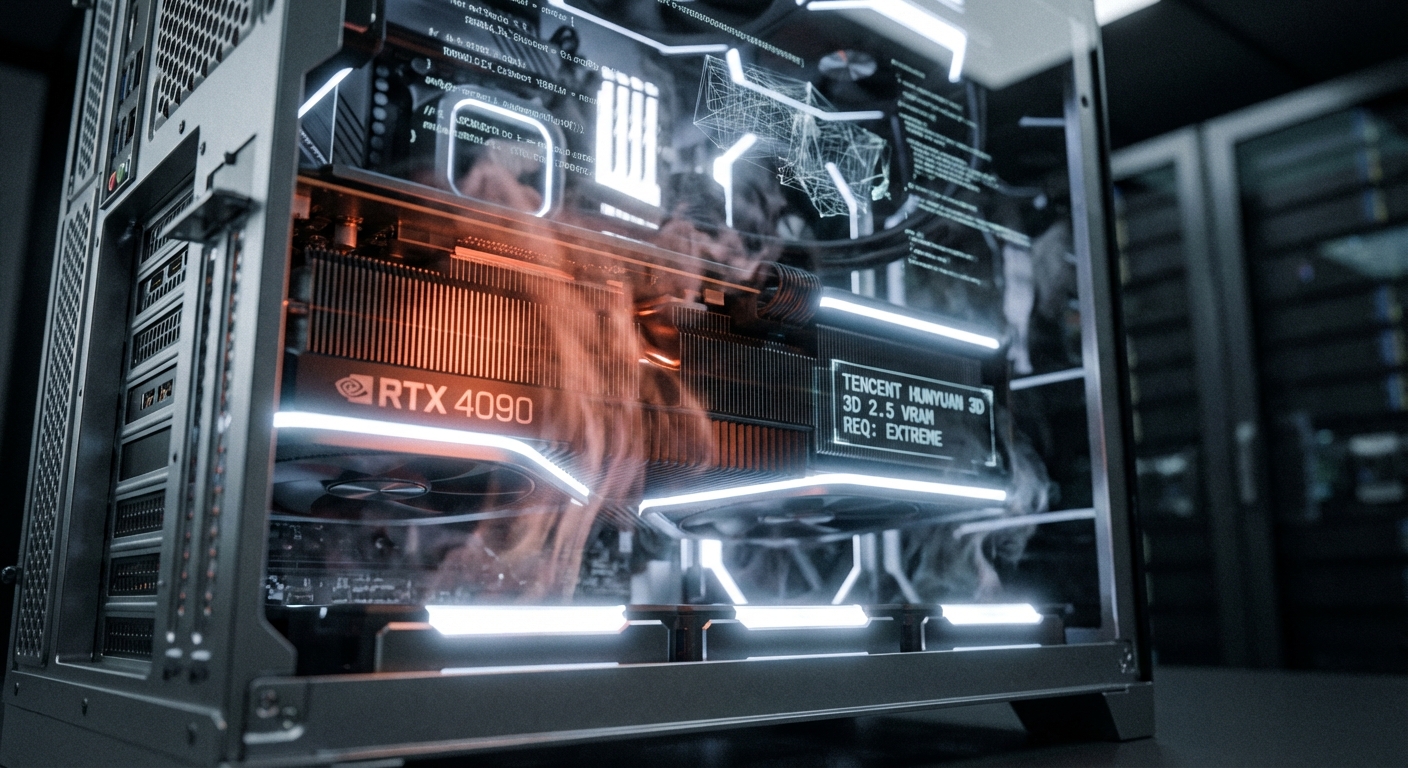High VRAM hardware requirements for running tencent hunyuan 3d 2.5