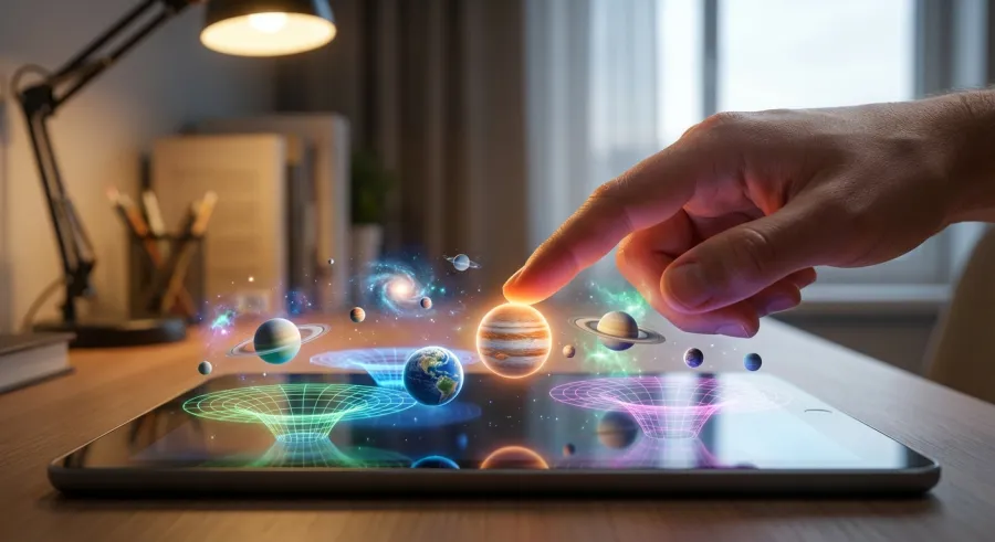 Gemini 3 interactive 3D physics simulation of the Three-Body Problem showing generative UI capabilities