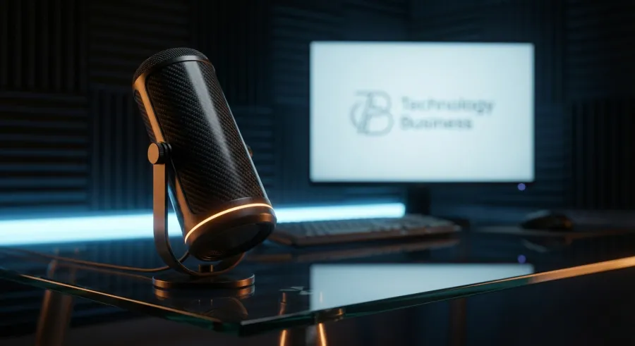 Professional broadcast microphone in a tech studio symbolizing the media assets involved in the OpenAI acquisition of TBPN