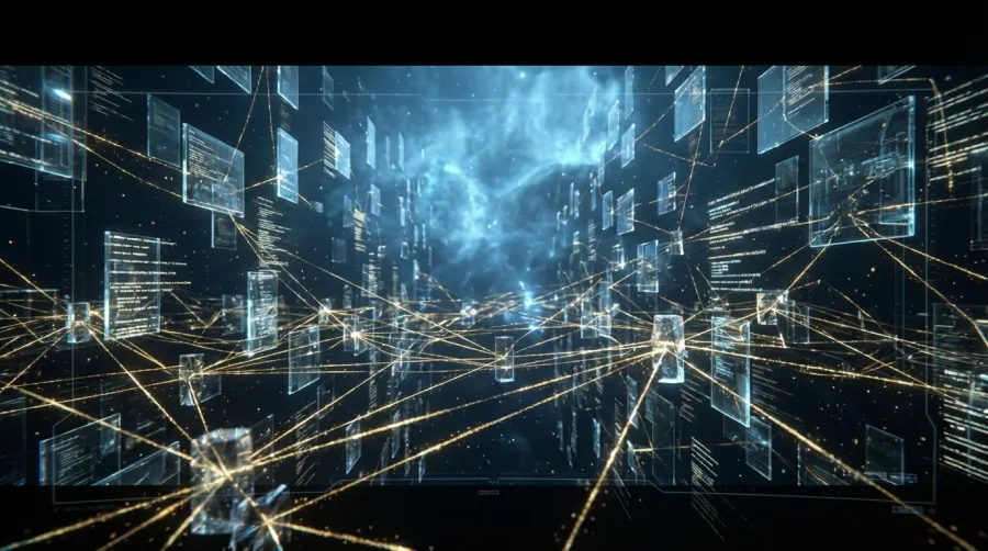 A digital library representation of Claude's large context window and data processing capabilities