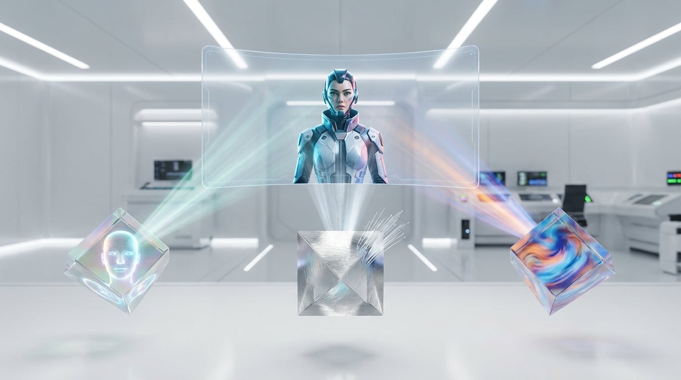 A visualization of the Veo 3.1 API stitching together digital moments into a coherent video timeline.