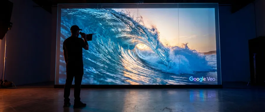 Professional director reviewing high-fidelity physics simulations in google veo2