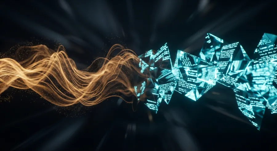 OpenAI Whisper model visualization representing how AI listens and transcribes audio