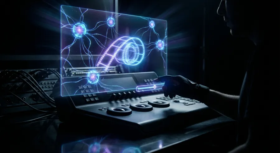 Holographic AI interface for video editing automation and API integration