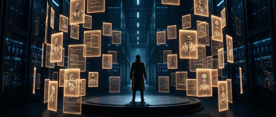 A massive decentralized library of human character archetypes in the digital halls of chub.ai