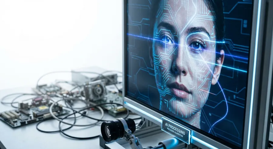 High-precision digital portrait processing with biometric scanning and background removal