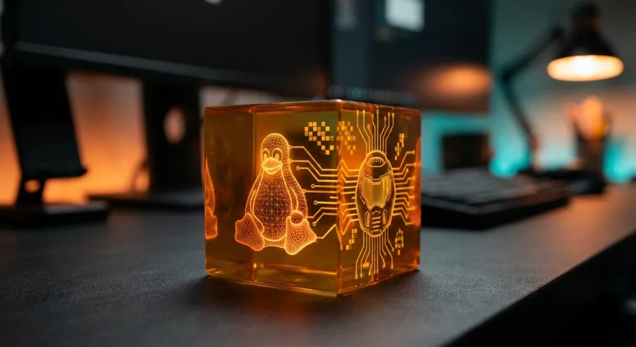 A symbolic masterpiece representing the Claude Opus 4.6 compiler running Linux and Doom