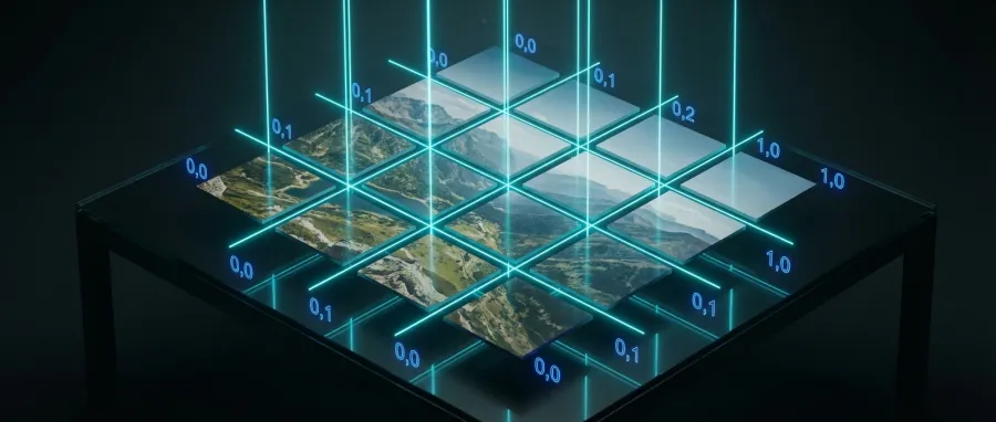Precision image splitter grid for professional web design