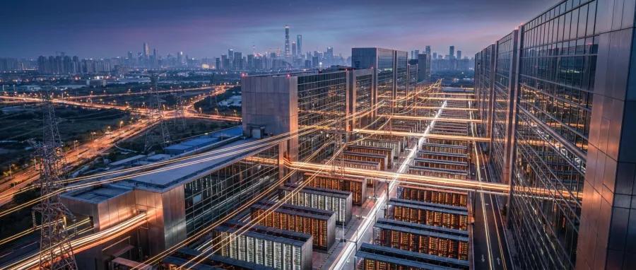 Massive futuristic data center integrated with a regional electrical power grid