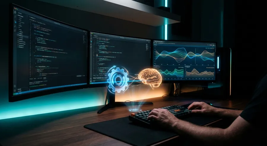 Developer workspace demonstrating Claude Haiku 4.5 vs Sonnet 4.5 orchestration and hybrid workflows