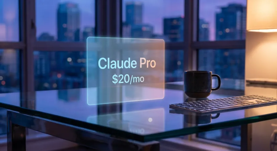 A breakdown of Claude Pro subscription costs at twenty dollars per month