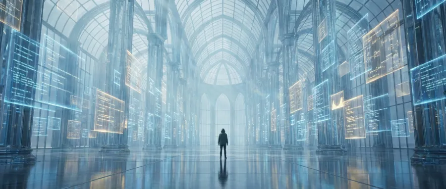 Visualization of Claude Opus 4.6 managing a 1-million token context window across vast datasets