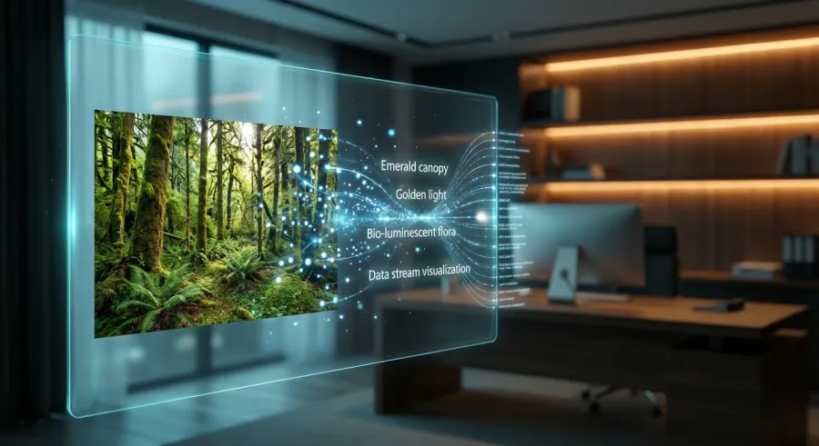 A versatile image describer interface turning visual content into descriptive digital text