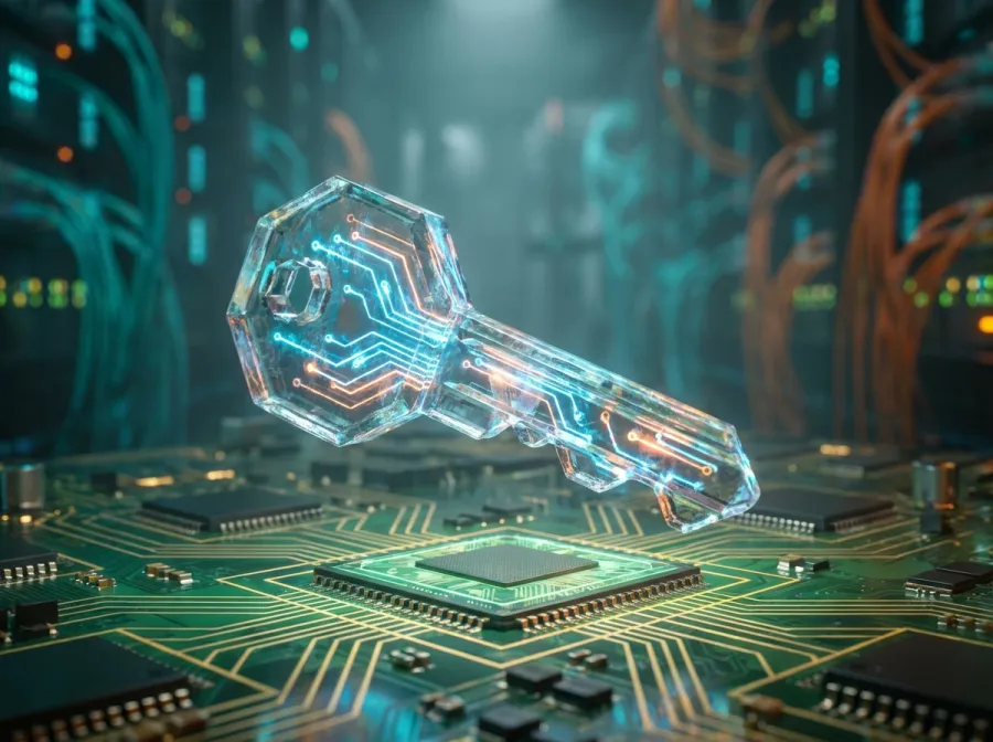 A conceptual digital bridge connecting local code to cloud-based intelligence via an openai api key