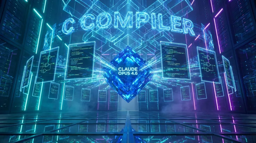 Claude Opus 4.6 parallel agents working in harmony in a futuristic server room