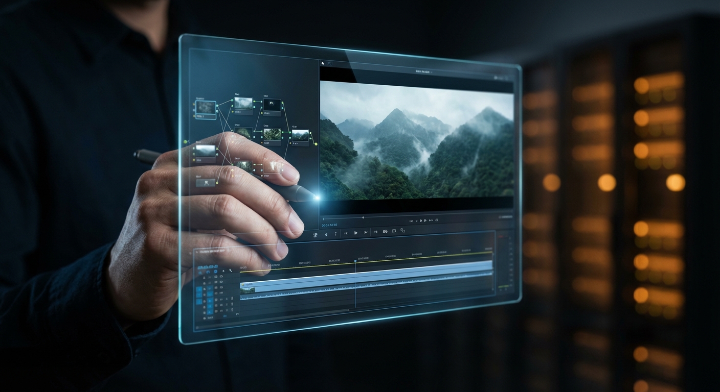 Professional digital creator using Veo3 API for high-end video production workflows
