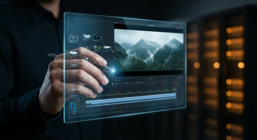 Professional digital creator using Veo3 API for high-end video production workflows