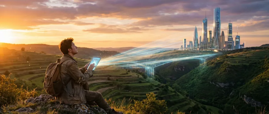 Concept of a digital bridge closing the technological capability gap between global regions