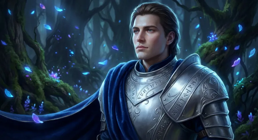 Detailed character in silver armor highlighting the organic feel of opendream ai art