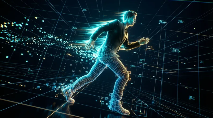 Conceptual digital rendering of Vidu Q3 AI processing spatial logic and 3D architectural data