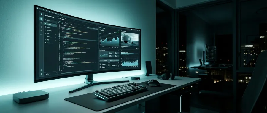 Professional workstation displaying the Seedance API dashboard for managing AI video content generation