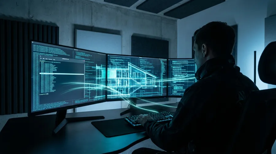 Developer directing AI agent in the Antigravity IDE platform powered by Gemini 3