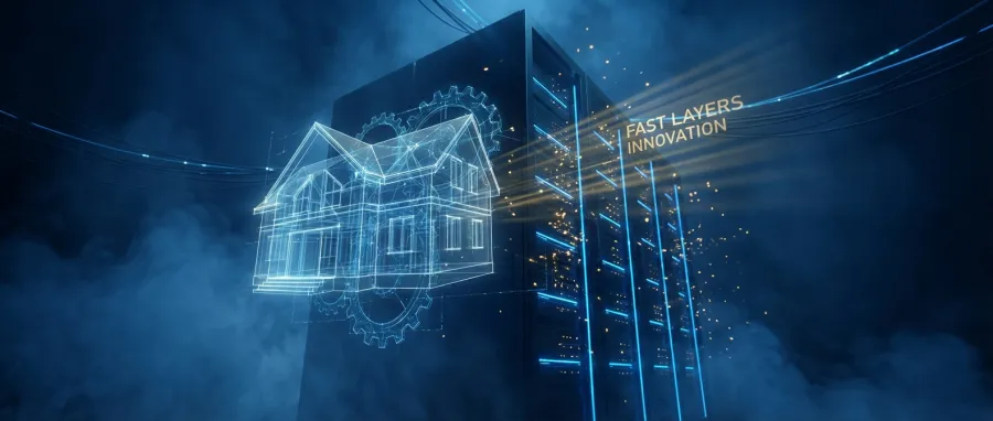Conceptual architecture showing the layers of flexible software being built through Vibe Coding logic