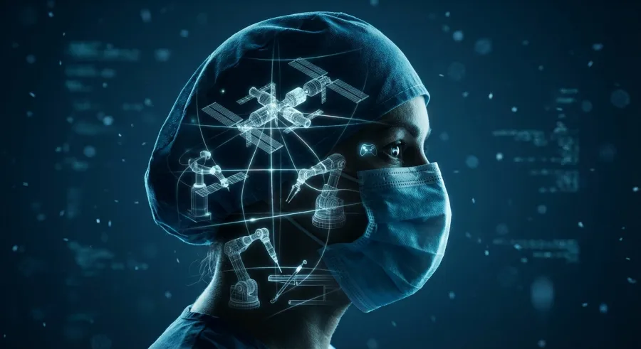 Professional using a VR headset for game-based cognitive training