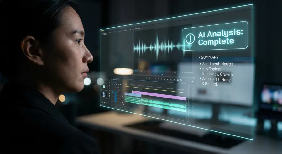 AI interface analyzing google vids productivity metrics