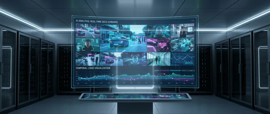 A high-tech command center showing AI-driven video analysis powered by Gemini 2.5 Pro