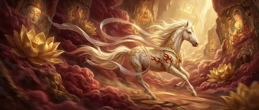 A mythical horse in the style of Dunhuang frescoes generated by Seedance 2.0.