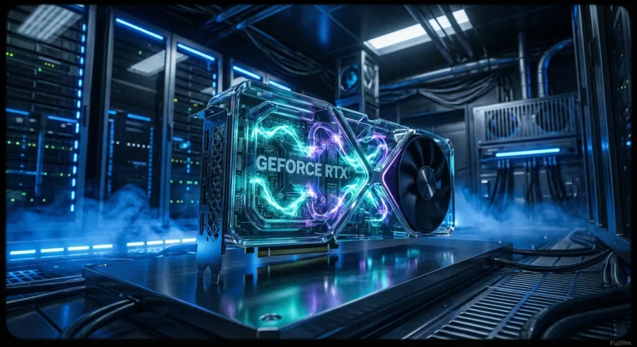 High-performance NVIDIA GPU with high VRAM for AI image generation