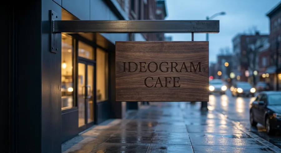 High-quality sign with clear typography rendered by ideogram