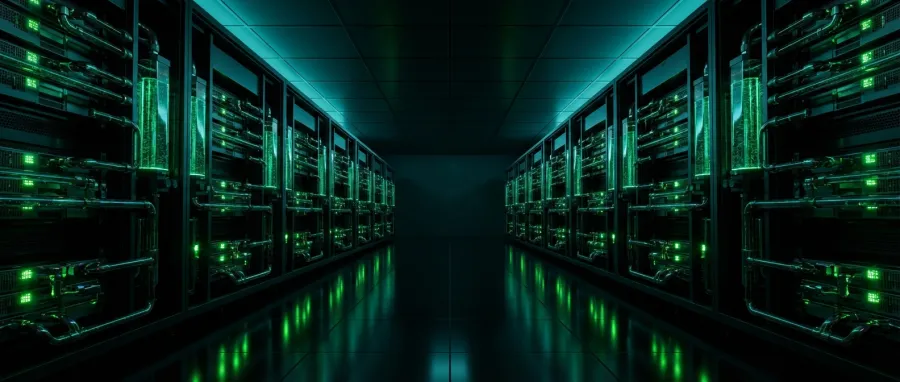 Massive liquid-cooled server racks representing the computational empire of xAI