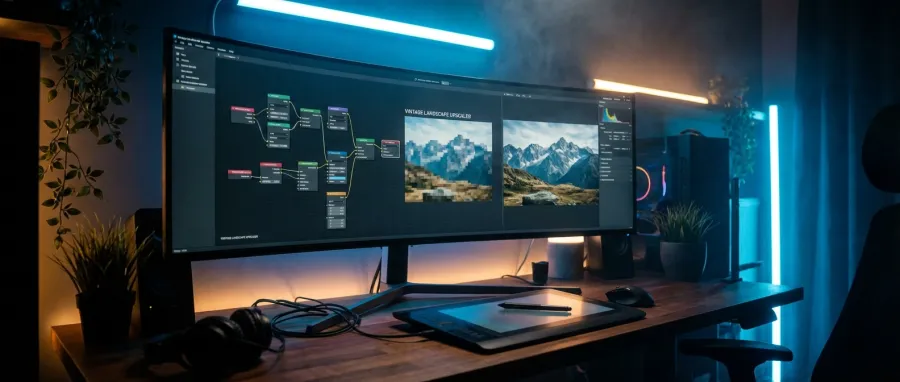 AI upscale workflow ensuring 4K quality remains faithful to the original image intent