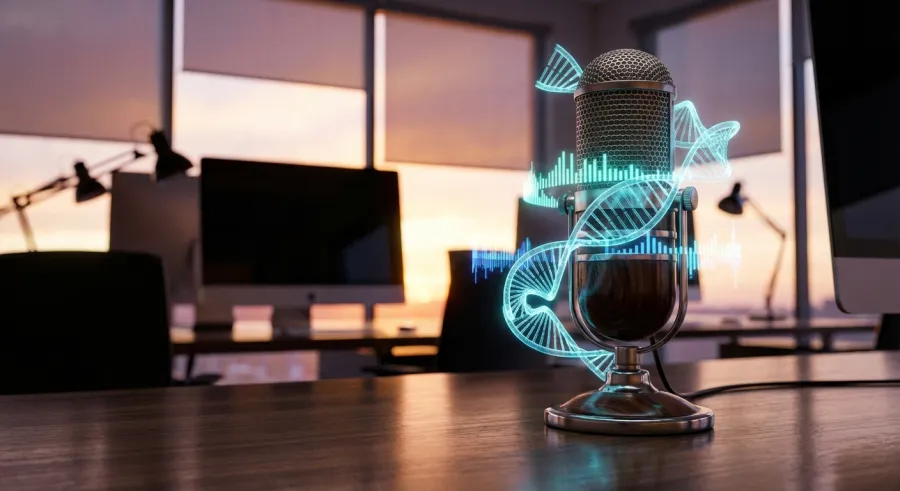 Advanced AI voice cloning capturing unique human vocal identity