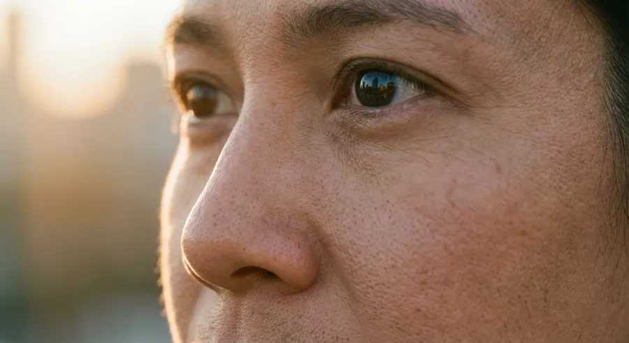 Detailed skin texture and realistic lighting rendered in midjourney v6.1