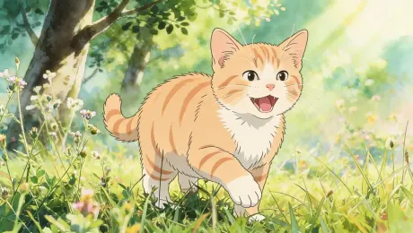 Studio Ghibli style, Hayao Miyazaki art style, hand-painted watercolor background, cel shading, high definition anime art.
Atmosphere: Healing, soothing, peaceful, sunny, soft natural lighting, fresh and vibrant colors, pastel palette.