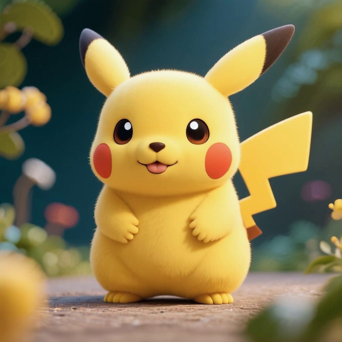 Pikachu turned around and put on a hat and sunglasses.