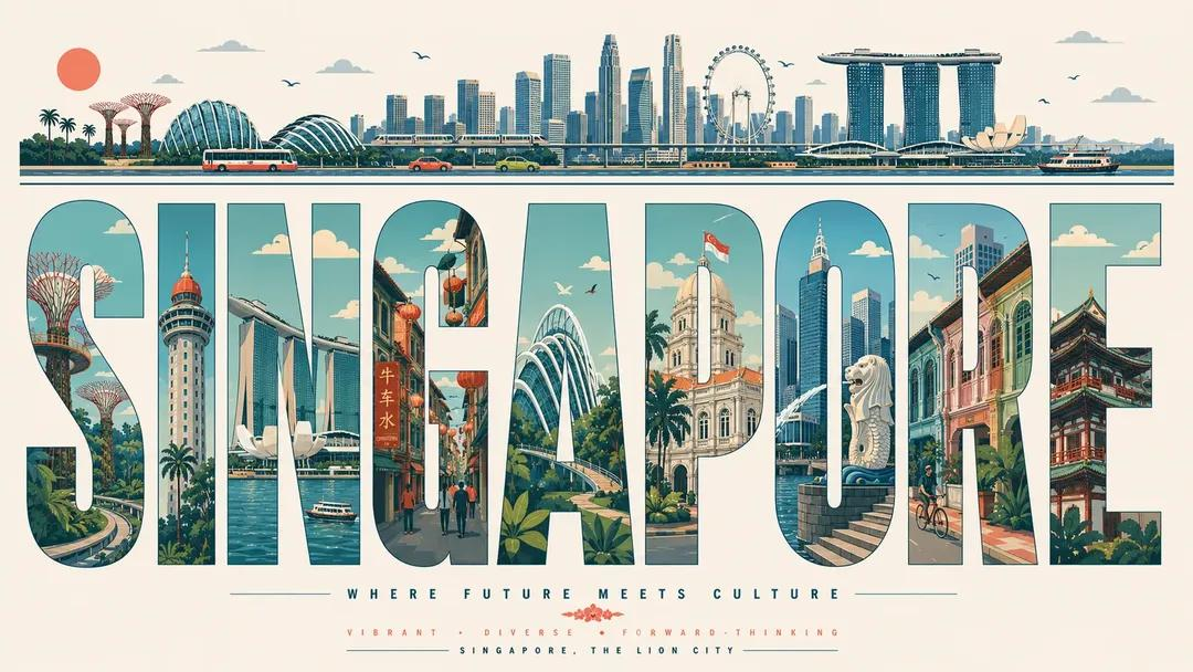 Create an ultra-high-resolution typography-based travel poster design themed around [CITY NAME].

Aspect ratio: (16:9 poster)

IMPORTANT:

All visible text inside the poster must be in English only.

Typography must be perfectly spelled and professionally typeset.

Absolutely no distorted letters, random symbols, broken text, or AI-generated gibberish.

Aspect ratio: 16:9 poster

CORE COMPOSITION:

Place the giant English word “[CITY_NAME]” prominently in the center of the composition

Each individual letter should contain a different illustrated scene from the city

Letters should be tall, elongated, bold sans-serif forms

The typography itself should feel like a series of “city gallery windows”

Distribute landmarks, streets, transportation, nature, culture, and architecture naturally across the letters

Scenes should visually flow from one letter into another like one connected urban panorama

TOP HORIZONTAL STRIP:
At the top of the poster, include a thin panoramic horizontal strip containing:

city skyline silhouettes

cars

trams or trains

boats if relevant

birds

clouds

sun
All elements should appear minimalist, elegant, and rhythmically balanced.

STYLE:
mid-century modern editorial poster,
Swiss graphic design,
minimal vector illustration,
architectural infographic aesthetic,
travel typography poster,
flat geometric illustration,
ultra clean composition,
premium magazine design,
screen print poster feeling,
retro-futuristic travel branding

ILLUSTRATION STYLE:

flat vector shapes only

no realism

no gradients

no texture noise

clean geometric shadows

simplified architectural forms

map-like top-down illustration mixed with side-view cityscape

subtle line-art details

perfectly clean vector edges

strong negative space usage

harmonious visual rhythm between letters

TYPOGRAPHY:

giant bold sans-serif typography

letters occupy most of the canvas height

ultra precise alignment

each letter acts as an independent framed illustration panel

smooth rounded corners where appropriate

editorial spacing

highly balanced composition

typography must look professionally designed, print-ready, and geometrically perfect

COLOR PALETTE:
Automatically derive a cohesive palette inspired by [CITY_NAME].

Examples:

coastal city → aqua, sand, coral, muted teal

desert city → terracotta, beige, warm cream

cyber city → mint, navy, steel blue

historic European city → dusty rose, olive green, parchment

Use:

muted pastel tones

soft vintage travel poster colors

elegant low-saturation combinations

maximum 4–6 colors only

CONTENT GENERATION:
Automatically include:

iconic landmarks of [CITY_NAME]

famous streets and transportation

local urban patterns

nearby nature elements

skyline silhouettes

bridges, rivers, or coastline if relevant

culturally symbolic architecture

recognizable local atmosphere

COMPOSITION:

centered typography composition

white or soft ivory background

lots of breathing room

top panoramic strip balances the heavy typography below

asymmetrical but visually balanced layout

each letter contains different scene depth and perspective

premium poster hierarchy with museum-quality layout

MOOD:
premium,
intellectual,
calm,
design-forward,
travel editorial aesthetic,
stylish enough for a museum gift shop poster

QUALITY:
8K ultra detailed,
print-ready,
extremely sharp vector edges,
perfect typography rendering,
clean professional graphic design,
high-end editorial poster quality,
no distorted text,
no random characters,
no spelling errors,
no AI artifacts